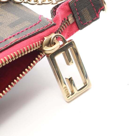 Fendi Zucca handbag, coated canvas, women's, brown and pink, 8BR592 - Picture 5 of 7